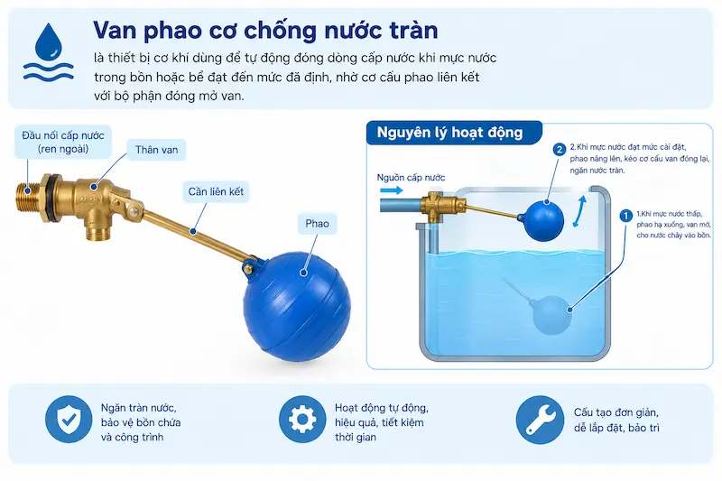 Giới thiệu chi tiết về khái niệm của van phao chống tràn trong công nghiệp