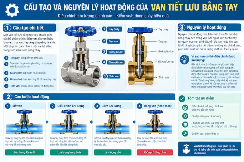 Cấu Tạo Và Nguyên Lý Hoạt Động Của Van Tiết Lưu Bằng Tay Giúp Kiểm Soát Chính Xác Lưu Lượng Dòng Chảy