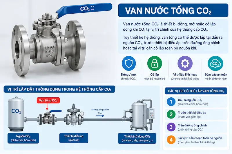 Giới thiệu chi tiết về khái niệm của van nước tổng CO2 trong công nghiệp