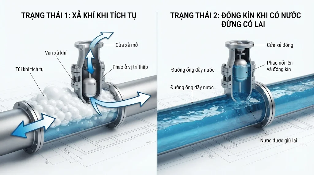 Ứng dụng thực tế của van xả khí trong hệ thống đường ống