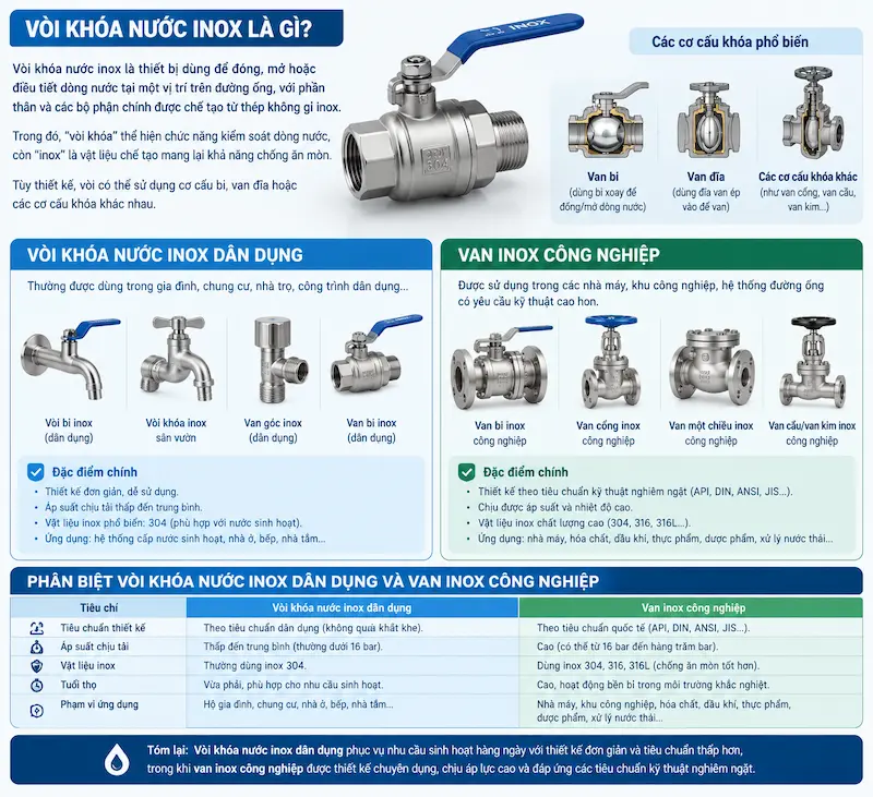 Giới thiệu chi tiết về khái niệm của vòi khóa nước trong công nghiệp