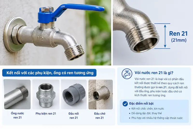 Giới thiệu chi tiết về khái niệm của vòi nước ren trong công nghiệp