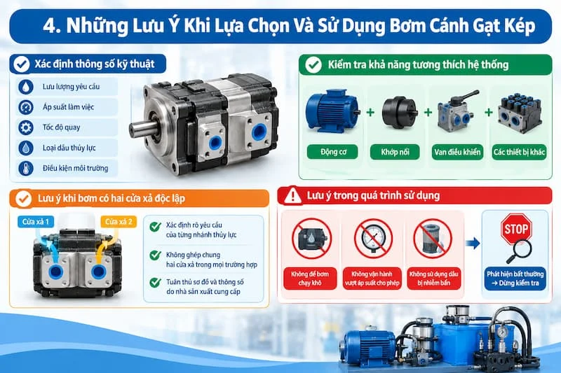 Đưa ra những lưu ý khi lựa chọn & sử dụng bơm