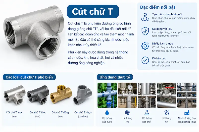 Giới thiệu chi tiết về khái niệm của phụ kiện đường ống có hình dạng chữ T
