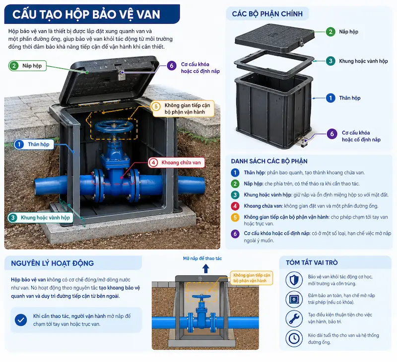 Nguyên lý hoạt động và cấu tạo bên trong của hộp bảo vệ van