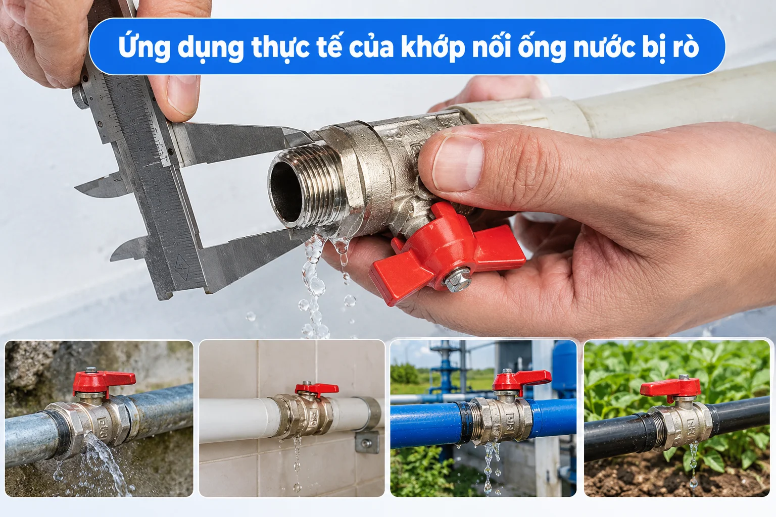 Các cách khắc phục trong thực tế khi ống nước bị rò rỉ