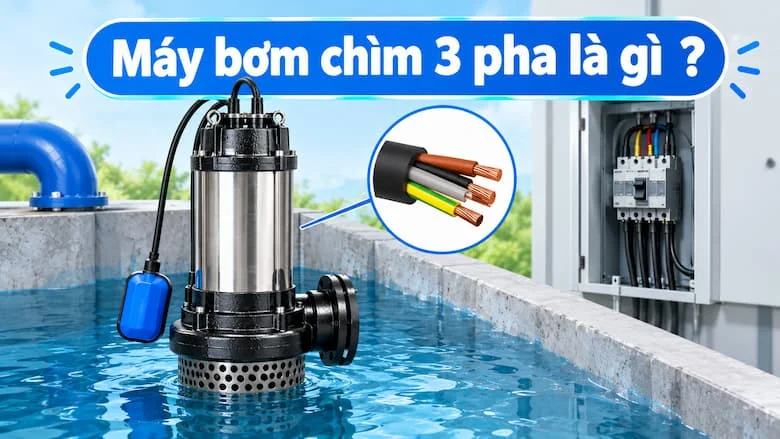 Máy bơm chìm 3 pha trong hệ thống bơm công nghiệp hiện đại