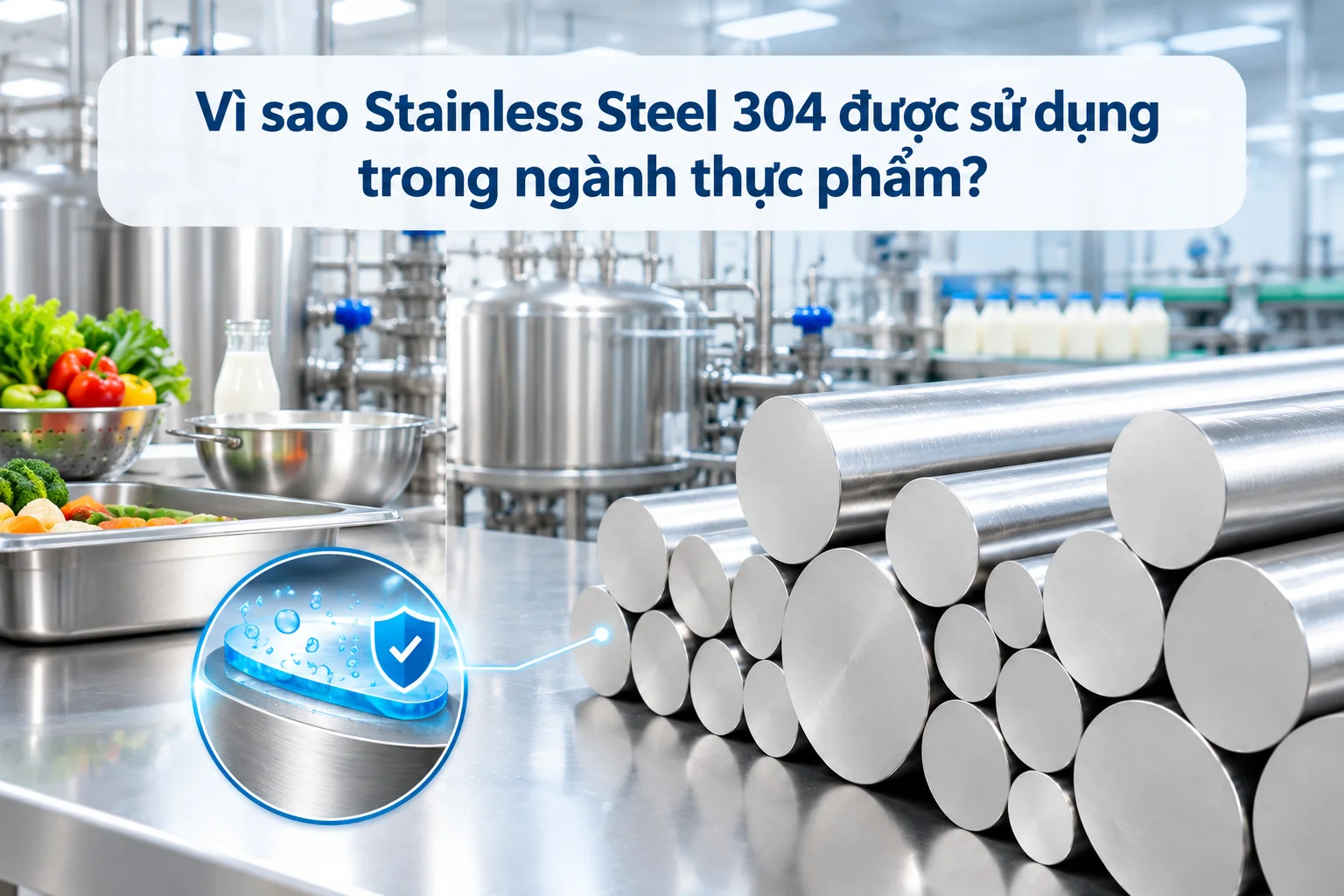 Vì sao thép không gỉ 304 được sử dụng trong ngành thực phẩm?