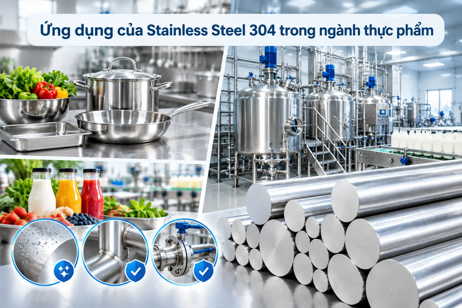 Ứng dụng của thép không gỉ 304 trong ngành thực phẩm