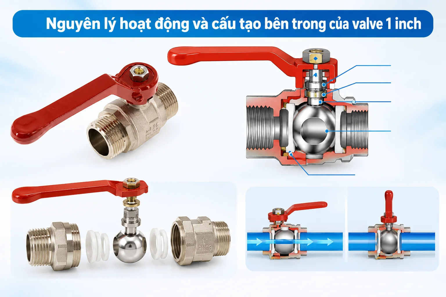 Nguyên lý hoạt động và cấu tạo bên trong của van 1 inch