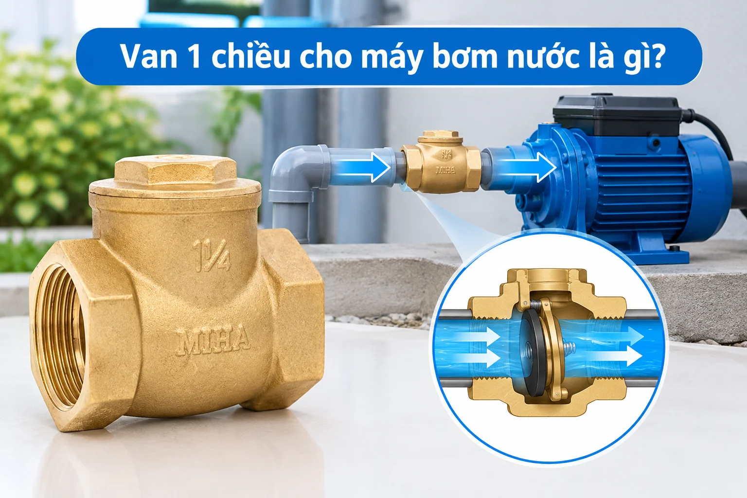 Giới thiệu chi tiết về khái niệm của van một chiều cho máy bơm nước