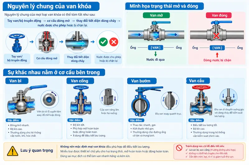 Nguyên lý hoạt động của van khóa nước hai chiều trong công nghiệp